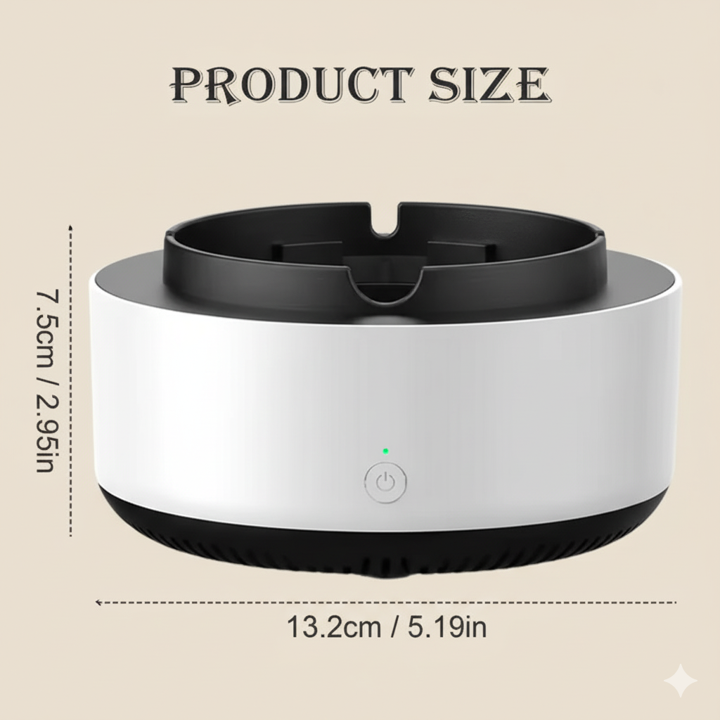 The Smart Air Purifying Ashtray – 360° Smoke Reduction